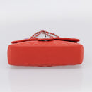 CHANEL Matelasse 25 Chain Shoulder Bag Lamb Skin Red Silver CC Auth 210079SM-12
