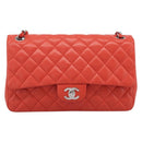 CHANEL Matelasse 25 Chain Shoulder Bag Lamb Skin Red Silver CC Auth 210079SM-2
