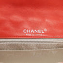 CHANEL Matelasse 25 Chain Shoulder Bag Lamb Skin Red Silver CC Auth 210079SM-22