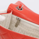 CHANEL Matelasse 25 Chain Shoulder Bag Lamb Skin Red Silver CC Auth 210079SM-26