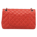 CHANEL Matelasse 25 Chain Shoulder Bag Lamb Skin Red Silver CC Auth 210079SM-3