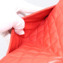 CHANEL Matelasse 25 Chain Shoulder Bag Lamb Skin Red Silver CC Auth 210079SM-30