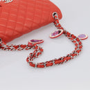 CHANEL Matelasse 25 Chain Shoulder Bag Lamb Skin Red Silver CC Auth 210079SM-7