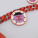 CHANEL Matelasse 25 Chain Shoulder Bag Lamb Skin Red Silver CC Auth 210079SM-9