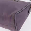 PRADA Hand Bag Nylon Purple Gold Auth 210080A-16