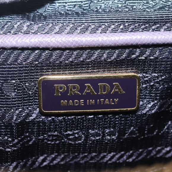 PRADA Hand Bag Nylon Purple Gold Auth 210080A