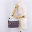 PRADA Hand Bag Nylon Purple Gold Auth 210080A-28