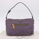 PRADA Hand Bag Nylon Purple Gold Auth 210080A-29