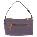 PRADA Hand Bag Nylon Purple Gold Auth 210080A-3