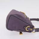PRADA Hand Bag Nylon Purple Gold Auth 210080A-4