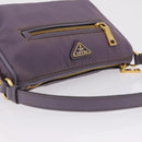 PRADA Hand Bag Nylon Purple Gold Auth 210080A-6
