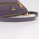 PRADA Hand Bag Nylon Purple Gold Auth 210080A-7