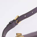 PRADA Hand Bag Nylon Purple Gold Auth 210080A-9