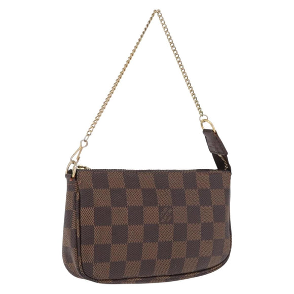 LOUIS VUITTON Damier Ebene Mini Pochette Accessory Pouch N58009 LV Auth 210083A