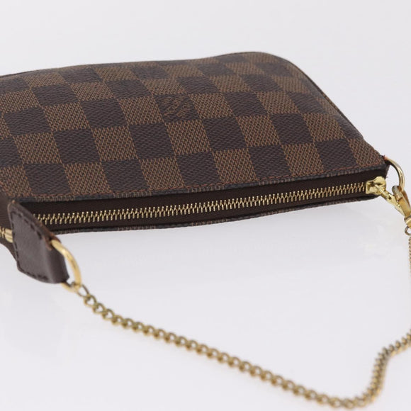LOUIS VUITTON Damier Ebene Mini Pochette Accessory Pouch N58009 LV Auth 210083A