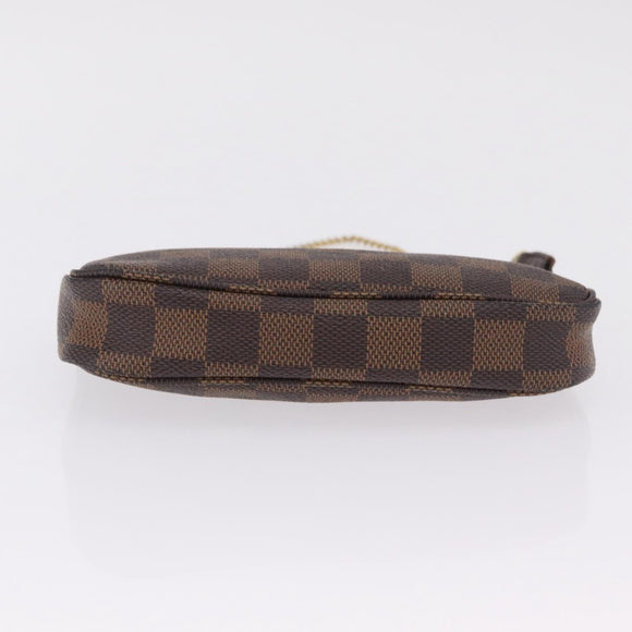 LOUIS VUITTON Damier Ebene Mini Pochette Accessory Pouch N58009 LV Auth 210083A