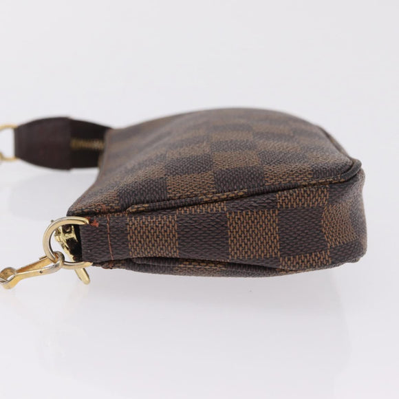 LOUIS VUITTON Damier Ebene Mini Pochette Accessory Pouch N58009 LV Auth 210083A