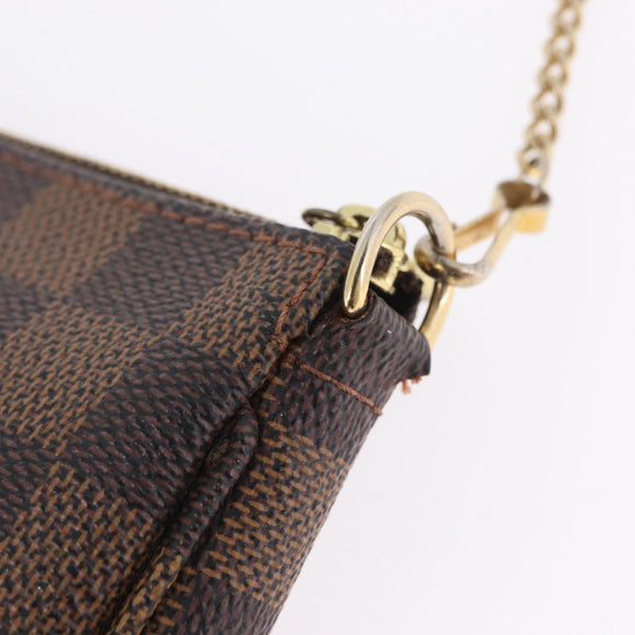 LOUIS VUITTON Damier Ebene Mini Pochette Accessory Pouch N58009 LV Auth 210083A