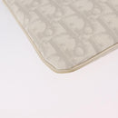 Christian Dior Trotter Canvas Romantic Shoulder Bag PVC White Silver Auth 210088-15