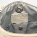 Christian Dior Trotter Canvas Romantic Shoulder Bag PVC White Silver Auth 210088-19