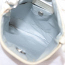 Christian Dior Trotter Canvas Romantic Shoulder Bag PVC White Silver Auth 210088-20