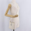 Christian Dior Trotter Canvas Romantic Shoulder Bag PVC White Silver Auth 210088-24