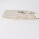 Christian Dior Trotter Canvas Romantic Shoulder Bag PVC White Silver Auth 210088-5