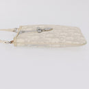Christian Dior Trotter Canvas Romantic Shoulder Bag PVC White Silver Auth 210088-6