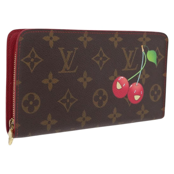 LOUIS VUITTON Monogram Cherry Porte Monnaie Zip Long Wallet M95006 Auth 210089V