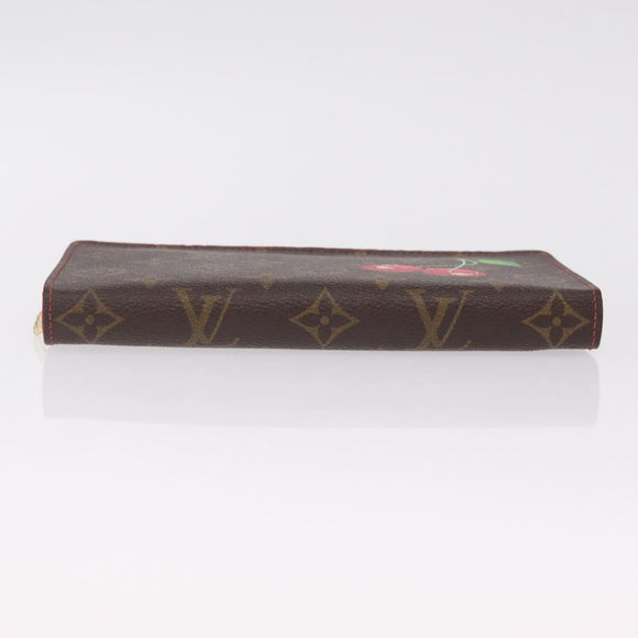 LOUIS VUITTON Monogram Cherry Porte Monnaie Zip Long Wallet M95006 Auth 210089V