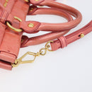 Miu Miu Hand Bag Leather 2way Pink Gold Auth 210090V-11