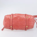 Miu Miu Hand Bag Leather 2way Pink Gold Auth 210090V-12