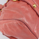 Miu Miu Hand Bag Leather 2way Pink Gold Auth 210090V-14
