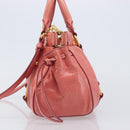 Miu Miu Hand Bag Leather 2way Pink Gold Auth 210090V-4