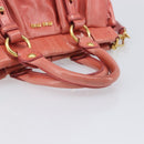 Miu Miu Hand Bag Leather 2way Pink Gold Auth 210090V-7