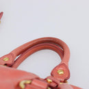 Miu Miu Hand Bag Leather 2way Pink Gold Auth 210090V-8