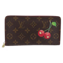 LOUIS VUITTON Monogram Cherry Porte Monnaie Zip Long Wallet M95006 Auth 210091V-2