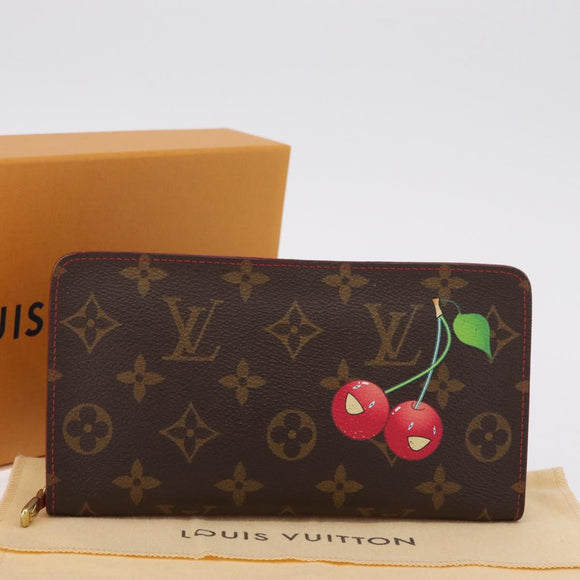 LOUIS VUITTON Monogram Cherry Porte Monnaie Zip Long Wallet M95006 Auth 210091V