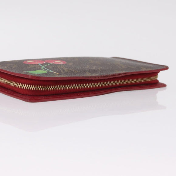 LOUIS VUITTON Monogram Cherry Porte Monnaie Zip Long Wallet M95006 Auth 210091V