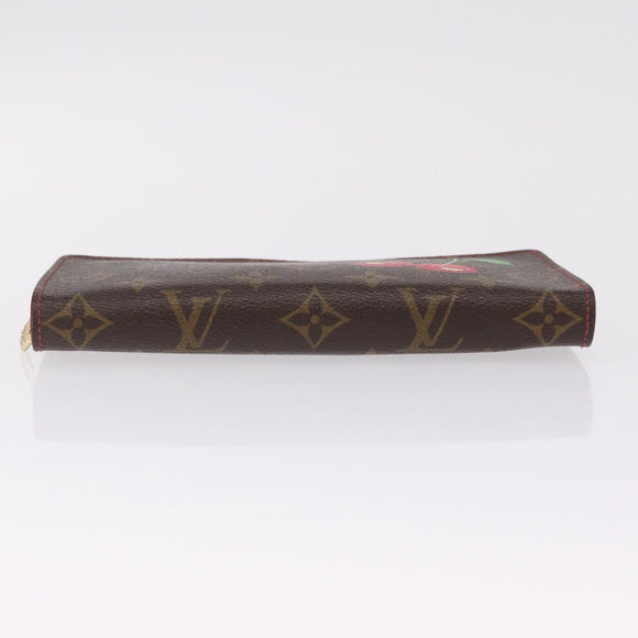LOUIS VUITTON Monogram Cherry Porte Monnaie Zip Long Wallet M95006 Auth 210091V