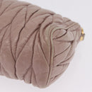 Miu Miu Matelasse Shoulder Bag Leather Pink Gold Auth 210096-15