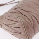 Miu Miu Matelasse Shoulder Bag Leather Pink Gold Auth 210096-16