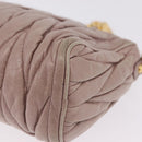 Miu Miu Matelasse Shoulder Bag Leather Pink Gold Auth 210096-17