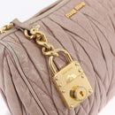 Miu Miu Matelasse Shoulder Bag Leather Pink Gold Auth 210096-18