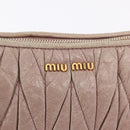 Miu Miu Matelasse Shoulder Bag Leather Pink Gold Auth 210096-19
