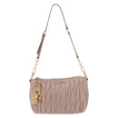 Miu Miu Matelasse Shoulder Bag Leather Pink Gold Auth 210096-2