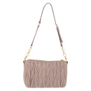 Miu Miu Matelasse Shoulder Bag Leather Pink Gold Auth 210096-3