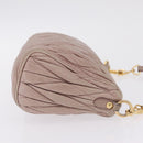Miu Miu Matelasse Shoulder Bag Leather Pink Gold Auth 210096-4