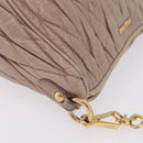 Miu Miu Matelasse Shoulder Bag Leather Pink Gold Auth 210096-5