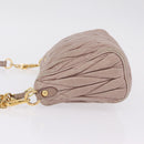 Miu Miu Matelasse Shoulder Bag Leather Pink Gold Auth 210096-6